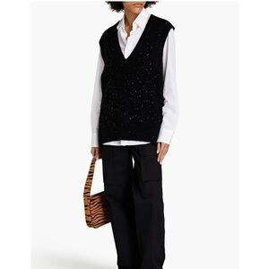 AUTUMN CASHMERE Sequin-embellished cashmere-blend vest